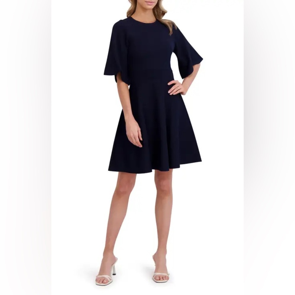 Ted Baker Olivia Rib Fit and Flare Short Sleeve Dress